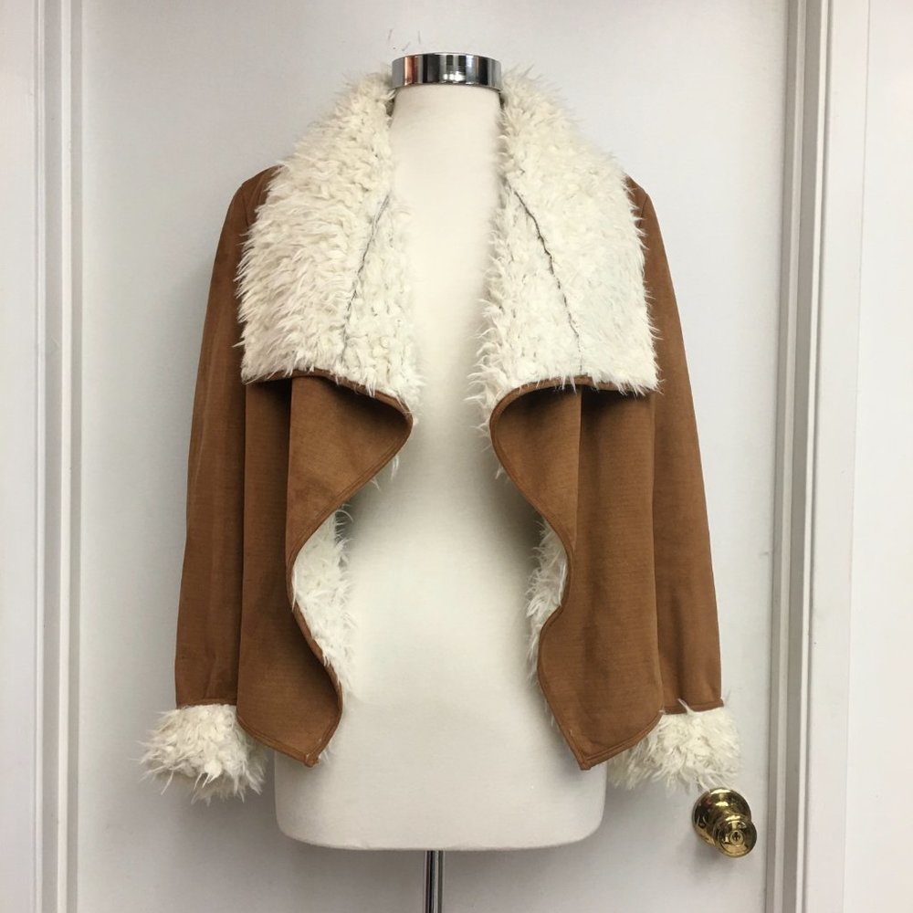 NWOT Brandy Melville Brown Corduroy Sherpa Jacket